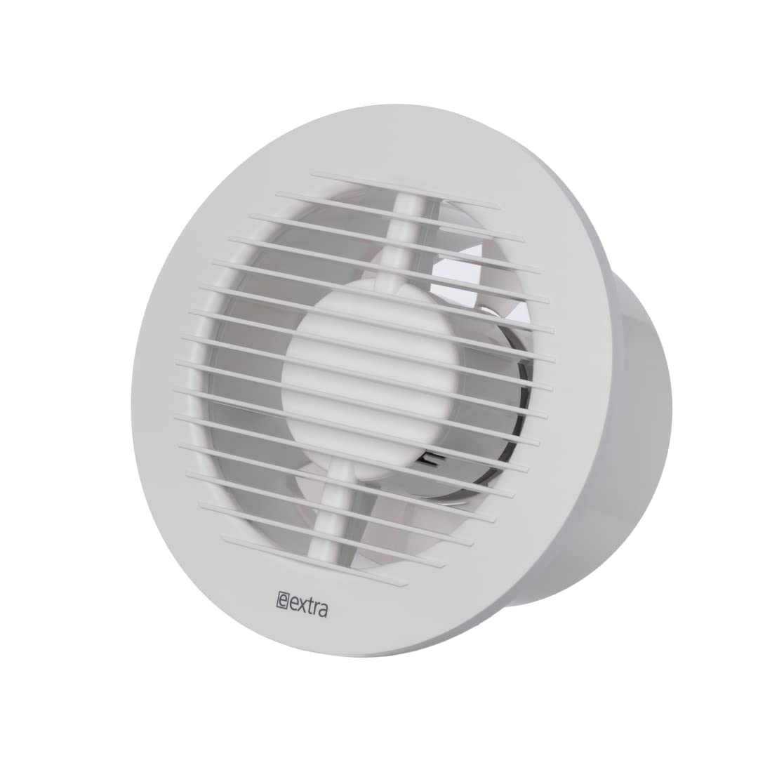 EUROPLAST Ø 125mm Bathroom Extractor Fan with Timer Round Front - 5 inch Extractor fan Bathroom - White Extractor Fan kitchen, garage, bathroom - Ventilation Fan