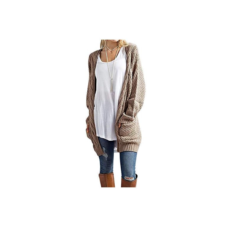 Women's 3/4 Sleeve Bamboo Viscose Cardigan - Extra Soft Open Front, Flowy, Made In USA, Medium, Coco