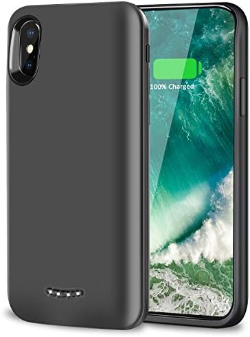 6000mAh Battery Case for iPhone X, Support Listening Music/Data Transmission/Charging Came with iPhone, Rechargeable Extended Backup Battery Pack