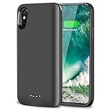 6000mAh Battery Case for iPhone X, Support Listening Music/Data Transmission/Charging Came with iPhone, Rechargeable Extended Backup Battery Pack