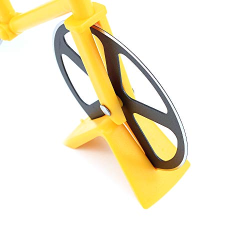 ShawFly Fiets Pizza Cutter RVS Roller Pizza Cutter, met Scherp Blade, Creatieve Keuken Gereedschap (Geel) - Afbeelding 7
