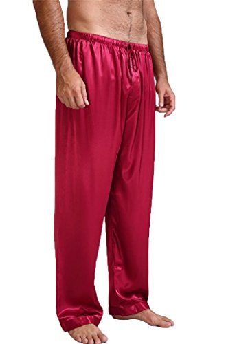 Lonxu Mens Silk Satin Pajamas Pyjamas Pants Sleep Bottoms Free p&p