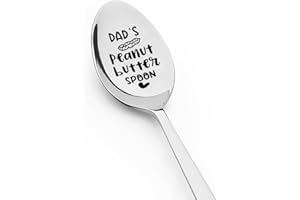 Best Dad Gifts - Dad's Peanut Butter Spoon - Birthday Gifts for Dad Fathers Day Christmas Gifts, Coffee Tea Spoon Engraved St