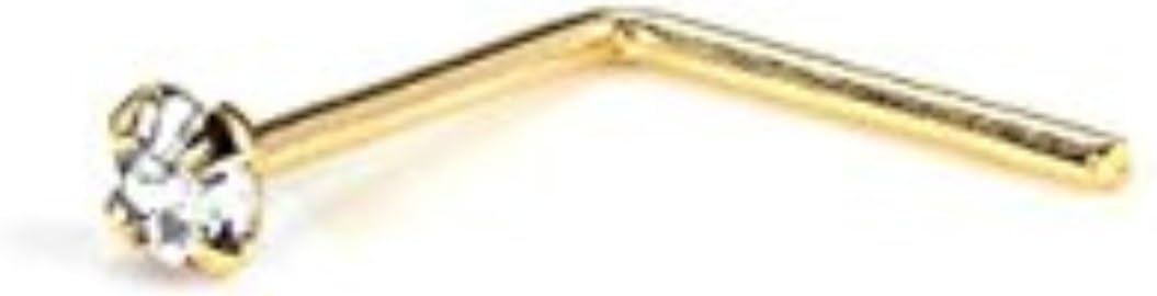 9ct Gold 1.5mm Diamond Nose Stud - L Shape