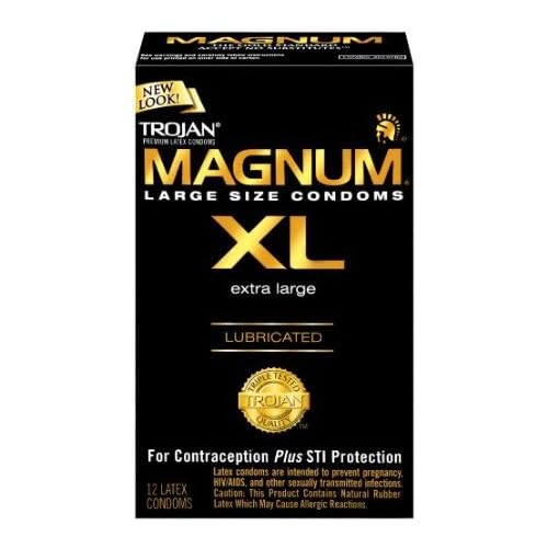 Trojan Lubricated Latex Condoms, Magnum XL, Extra Large 12 ct (Quantity of 3) image