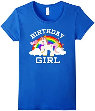 Womens Unicorn Birthday Girl Rainbow Fantasy Fairy Tale T-shirt Small Royal Blue