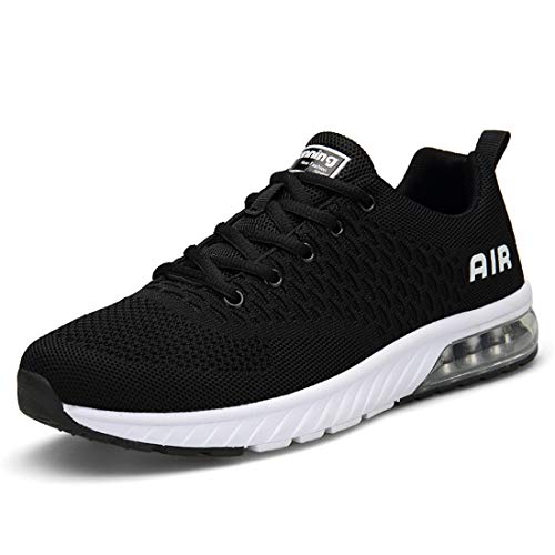 Lewhosy Womens Mens Air Cushion Ultra Athletic Running Shoes Lightweight Breathable Casual Mesh Tennis Sneakers (42/Black)