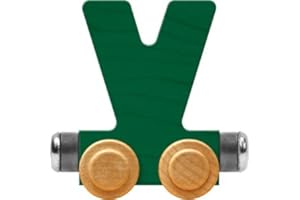Maple Landmark NameTrains Bright Letter Car V - Made in USA (Green)