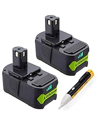 Powerextra P108 18V 5000mAh One+ Batería de iones de litio compacta para Ryobi 18 V ONE+ P102 P103 P104 P105 P107 P109 P122 Herramientas de alimentación inalámbricas, 2 unidades