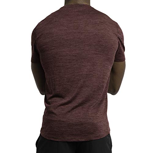 Alive Men's Tee Shirt Active Quick Dry Workout Short Sleeve Shirts Crew Neck (Coach Red Heather, X-Large)