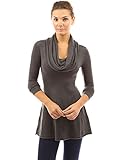 PattyBoutik Women's Cowl Neck A-Line Tunic Sweater