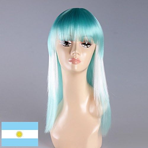 [Wigs2you] Flag Wig World Cup Football Sport Country Full Wig Party HalloweenFlag-003 _ Argentina