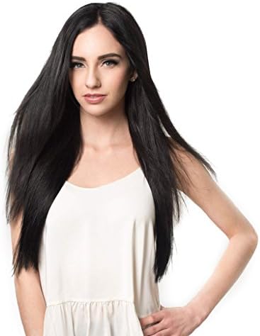 Sexy Girl Hair 24" Remy Human Hair Clip in Extensions Jet Black (#1) 9 Pieces Thick to Ends Full Head Set [7.7oz/220grams]
