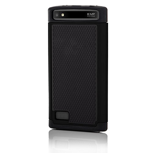 32nd® Shock proof defender heavy duty tough case cover for Blackberry Leap, including touch stylus - Black
