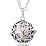 Eudora Harmony Bola Endless Love Locket Pendant Necklace 20mm Musical Chime Ball & 30'' Chain