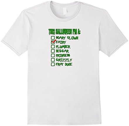 Mens Cool Halloween Check List Fairy Costume Tshirt Tee XL White