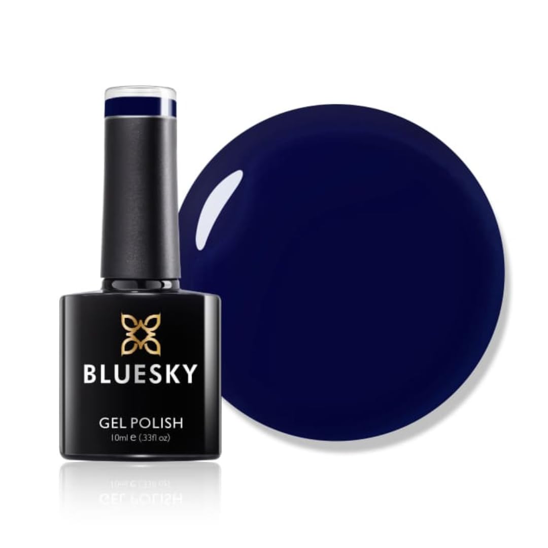 Bluesky Gel Nail Polish, Dancing Queen, Navy, Dark Blue, Long Lasting, Chip Resistant, 10 ml (Requires Drying Under UV LED Lamp)