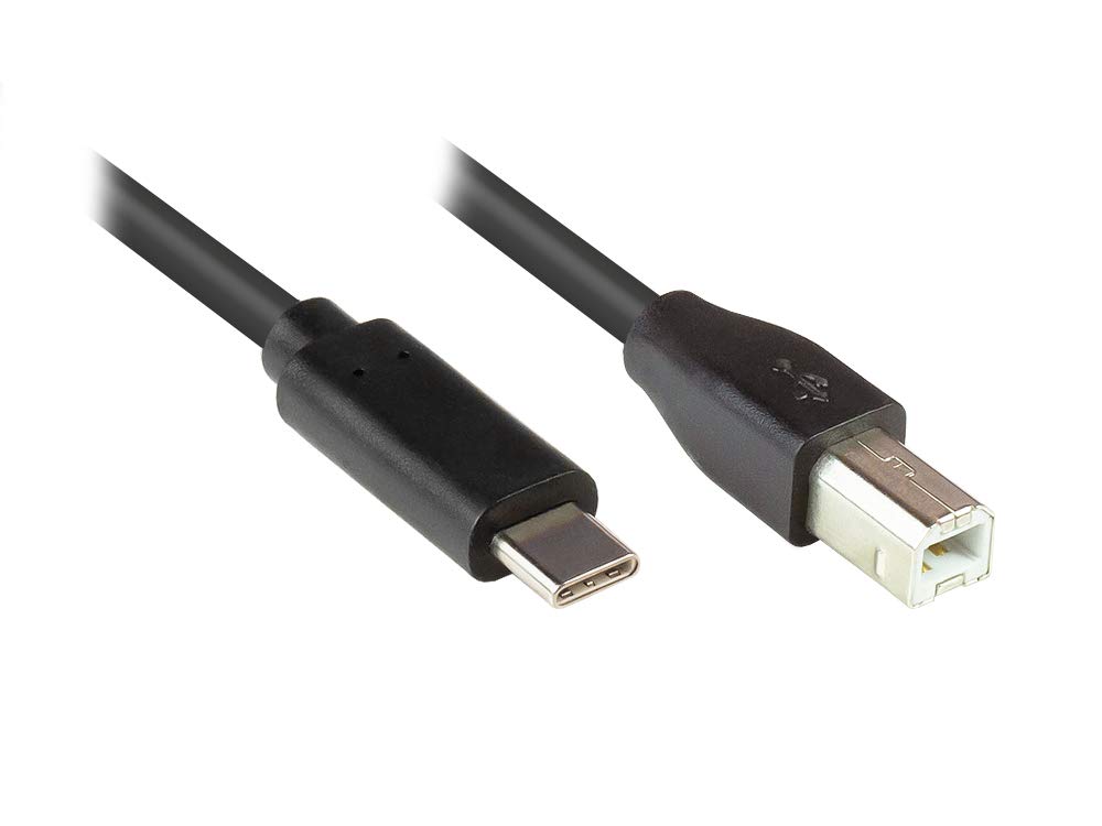 Good Connections 2510-CB005 USB 2.0 Cable/Printer Cable - Male A to Male B - Foil and Braided Shielding Copper Conductor - 0.5 m / 50 cm - Black