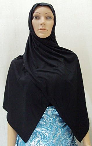 Cotton Amira Hijab Hejab Hearscarf Scarf Veil Abaya Jilbab Islamic XL Egyptian (Black)