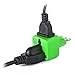 Italy Travel Adapter by Yubi Power 2 in 1 Universal International Travel Adapter plug with 2 Universal Outlets - Green - Type L for Chile, Ethiopia, Italy, Lybia, Syria, Tunisia, & Uruguay 2 PACK