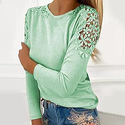 iPOGP Women's Round Neck Solid Color Hollow