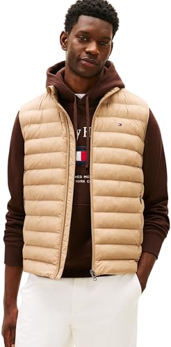 Chaleco reciclado plegable para hombre, MW0MW37677, color beige, talla L, BEIGE (Coastal Taupe), L