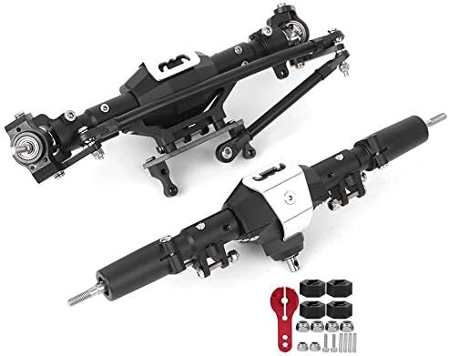 Rcフロントアクスル アルミ合金製 取り付けが簡単 シェルブラック Rcカーフロントアクスルリア