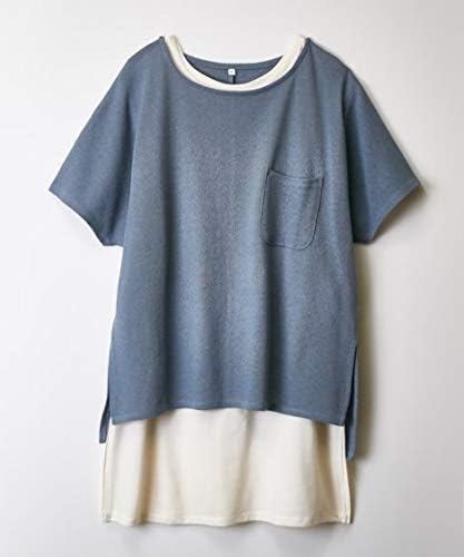 Amazon Nissen ニッセン Tシャツ カットソー カジュアル 洗濯機洗いok トップス チュニック 時短コーデ2点セット ポケット付 Tシャツ チュニック サックス アイボリー M ワンピース チュニック 通販