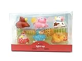 Rittle Farm Friends, Cute Floating Light-up Bath Toys (Set of 6)