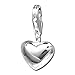 SilberDream Charm shiny heart 925 Sterling Silver Pendant Lobster Clasp FC3144