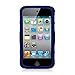 iSee Case Hybrid Faceplate Hard Plastic Protector Snap On Skin Cover Case with Stand for Apple iPod Touch 4 - Blue/Black