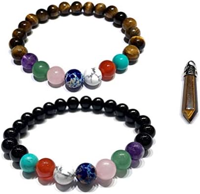 7 Chakra Energy Healing Bracelet with Natural Gemstone Beads Meditation Mala Yoga Stetch Bracelet for Women and Men