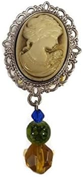 Sepia Lady Cameo Brooch - Earth tones