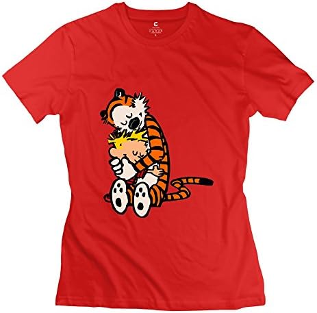 KST Women's Calvin and Hobbes Hug T-Shirt O Neck Cool
