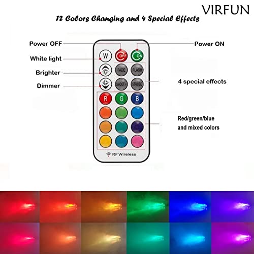 Fog Machine, 6 LED Lights with 12 Colors Effect, VIRFUN Smoke Machine