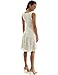 PattyBoutik Women Floral Lace Overlay Fit and Flare Dress (Ivory and Beige Medium)
