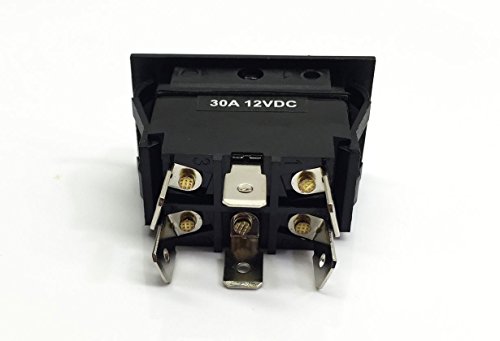 GAMA Electronics Wippschalter DPDT – 30 A, Momentary On-Off-Momentary, Schwarz