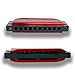 Ladnis Harmonica C 10 Holes Mouth Organ Best Gift for Professional Player,Beginner,Students,Music Fans,Children,Adults (Red)