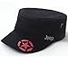 Jeep Unisex Star Print Adjustable Military Cap Hat (Black, Free Size)
