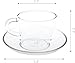 Teapot Set Glass Teapot Polo, 45oz/1330ml with Set of 2 Cups and Saucers, 5oz/150ml