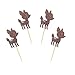 Morndew 24 PCS Brown Glitter Baby Deer Fawn Cupcake Toppers for Baby Shower Wedding Party Woodland Birthday Party Decorations