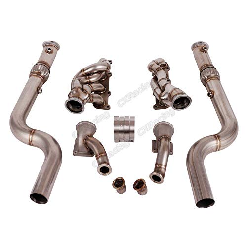 Bottom Mount Twin Turbo Header Downpipe Kit For 2015+ Ford Mustang GT 5.0