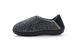 HomyWolf Unisex Memory Foam Coral Fleece House Slippers, Warm Soft Slipper for Indoor/Outdoor
