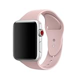 AdMaster Silicone Compatible for Apple Watch Band and Replacement Sport iwatch Accessories Bands Series 3 2 1 Pink Sand 42mm S/M