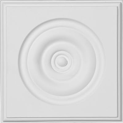 Ekena Millwork PB05X05X01TR 5 3/4-Inch W x 5 3/4-Inch H x 1 1/8-Inch P Traditional Bullseye Plinth Block