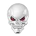 3D Chrome Skull Red Eyes Metal Decal Emblem Sticker Fairing Custom Motorcycle Cruiser Sport Bike