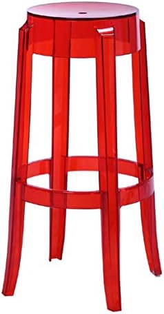 CCZ Plastic Stools, Thickened Acrylic Chairs, Stools, Chairs, High Stools, High Stools, Transparent Red.