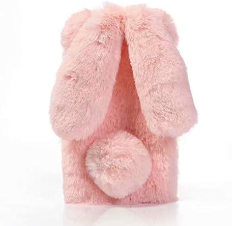 KANTAS iPhone X, Fluffy Bunny Case Lovely Smooth Rabbit Design Soft Cute Luxury Warm Gift with Bunny Ear Cases and Covers for Apple iPhone X (5.8"), Light Pink