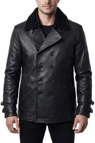 BGSD Men Raphael New Zealand Lambskin Leather Car Coat (Also