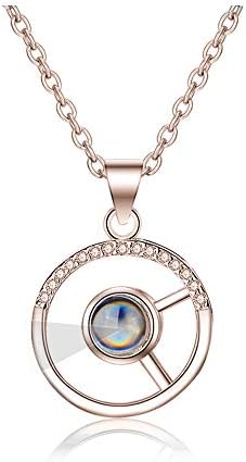 Brilliant sun Personalized Silver 100 Languages Light I Love You Projection Pendant Necklace Relationship